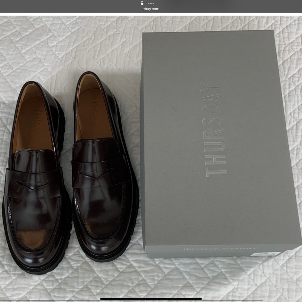 Thursday Boots Women's Penny Loafers - Burgundy, Size 11 (B104) - Picture 4 of 10